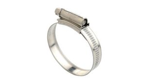 Hose Clamp, Stainless Steel, Grey, 80mm, Screw